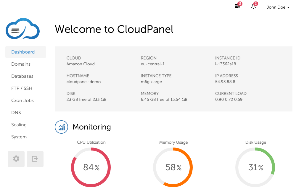 CloudPanel vs cPanel for AWS, Google Cloud, Azure, Hetzner, Contabo, OVH